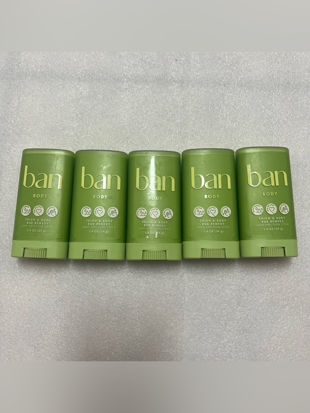 Ban Thigh & Body Anti-Friction Stick Balm Prevent Irritation 1.4 oz lot of 5